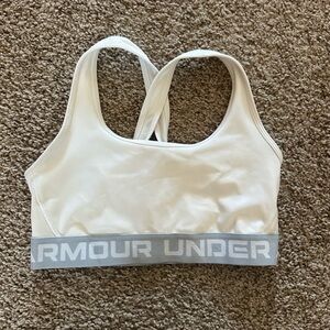 Under Armour White and Gray Sports Bra